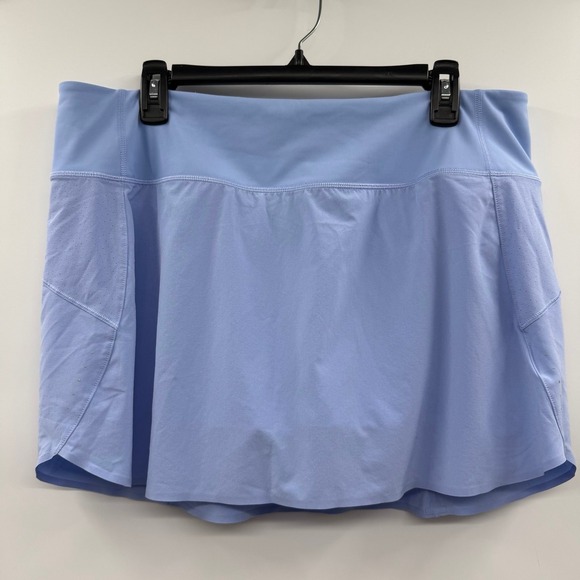 Athleta Dresses & Skirts - Athleta Run With It Skort 14" Womens XL Blue High Rise Sports Pickleball Tennis